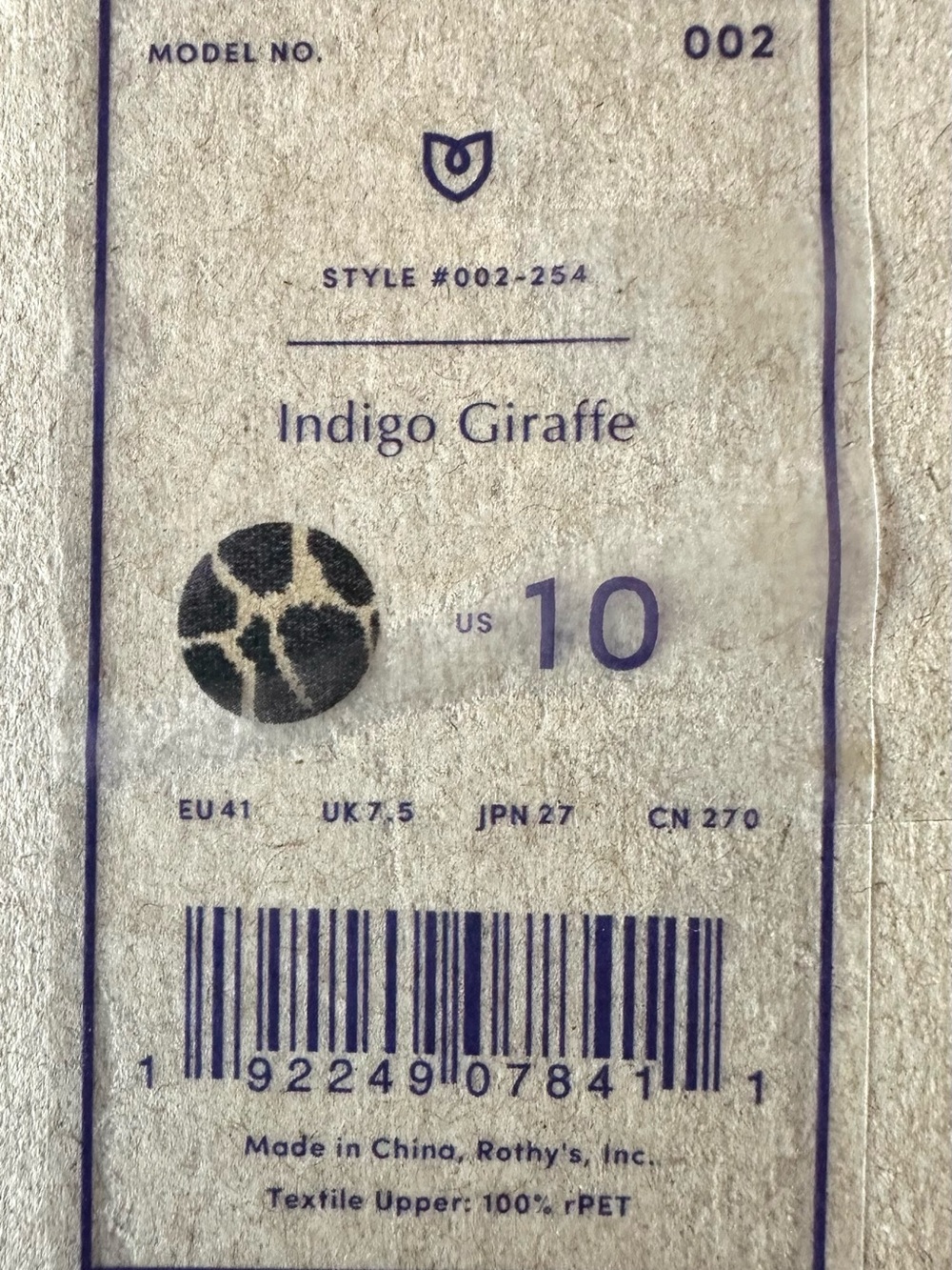 Rothy’s The Point Indigo Giraffe Flats Size 10 Limited Edition Blue - Picture 8 of 8